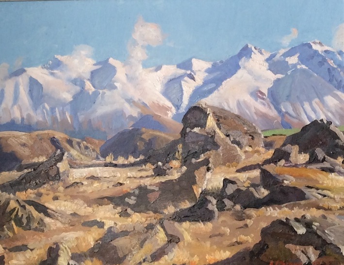 AA Deans | Glacial Remain  Rangitata 1985 oil  | McAtamney | Gallery and Design Store | Geraldine NZ